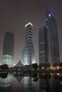 Skyscrapers at Lujiazui area at night, Shanghai, China Royalty Free Stock Photo